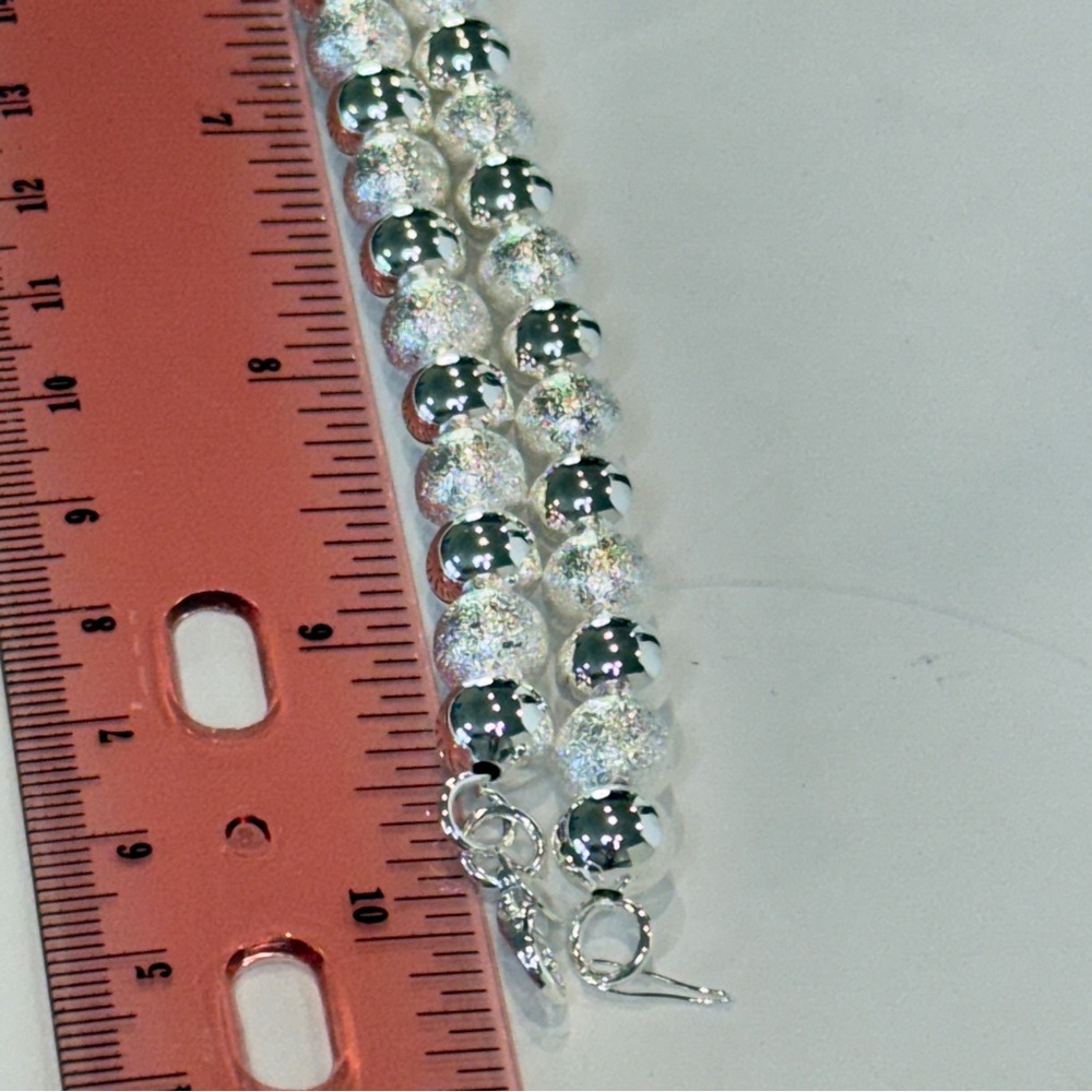 🆕 925 Sterling Silver Necklace Beads Balls 20 Inches 8MM Lobster Clasp 🆕 - Picture 7 of 10